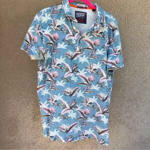 Superdry Men’s Short Sleeve Floral Print Polo Shirt Small